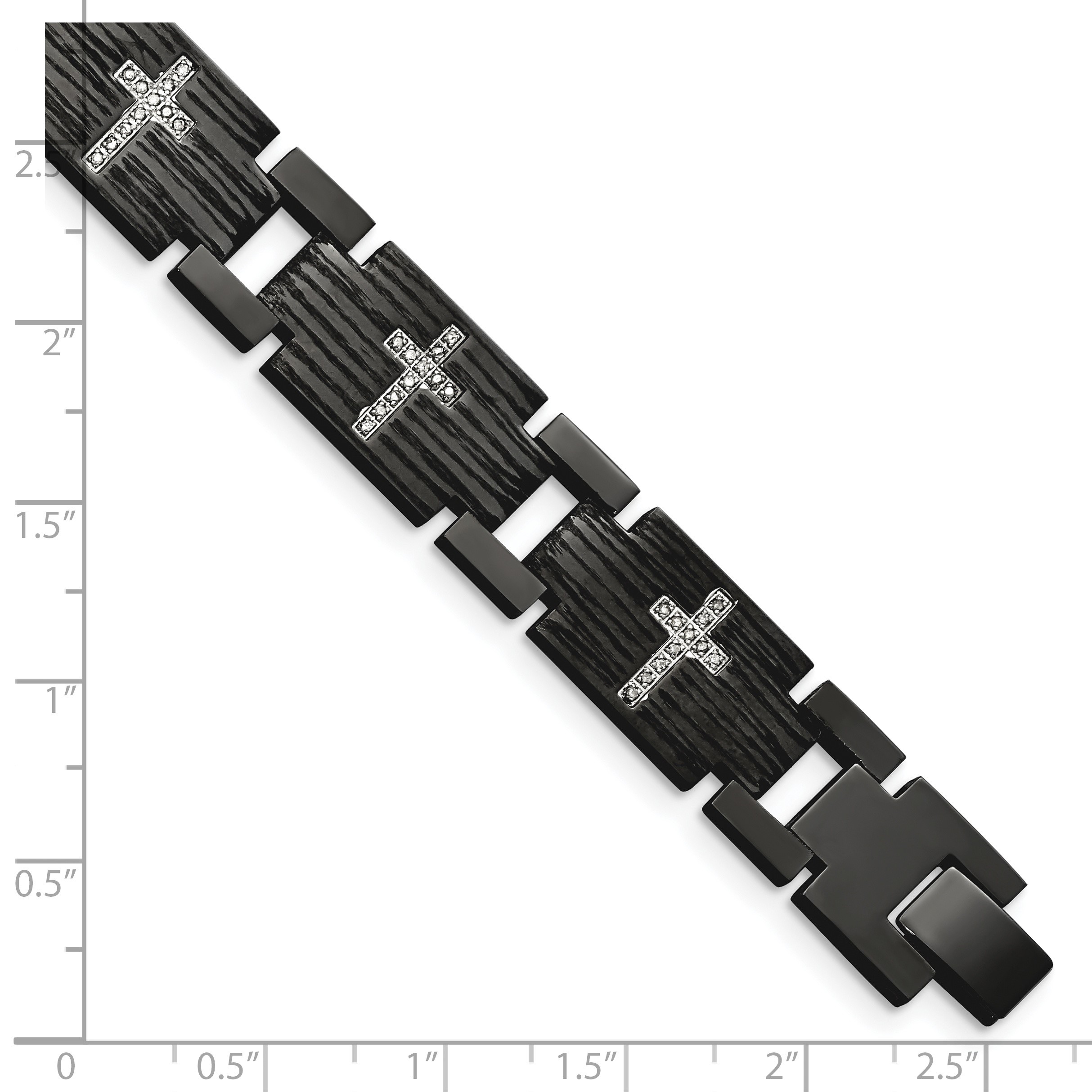 Stainless Steel Matte Black IP-plated Cross Cuff Links Stainless Steel Matte Black IP-plated Cross Cuff Links